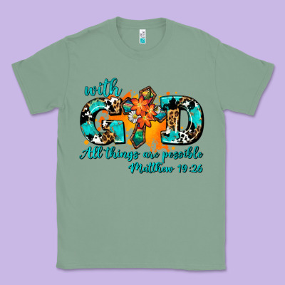 With God All Things Are Possible. Cross Classic Tee Designed By Adodesignshop