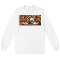 White aztec horses and wild with cowhide license plate template Long Sleeve Tee - Artiststas