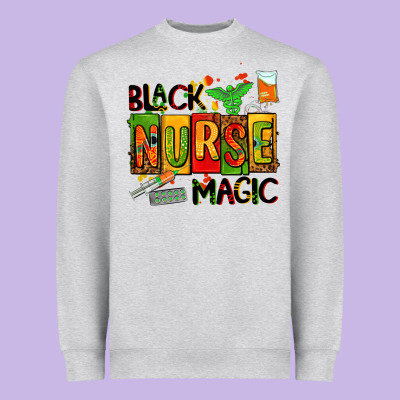 Black Nurse Magic Heavyweight Sweatshirt Designed By Adodesignshop