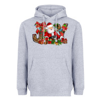 Heather Grey joy christmas with santa bbs Heavyweight Hoodie - BundleAndBundleShop