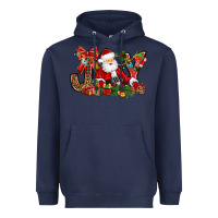 Navy joy christmas with santa bbs Heavyweight Hoodie - BundleAndBundleShop