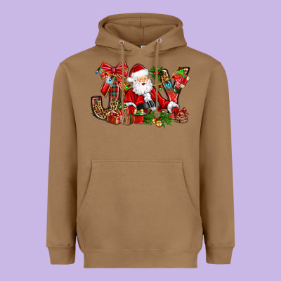 Joy Christmas With Santa Bbs Heavyweight Hoodie Designed By Bundleandbundleshop