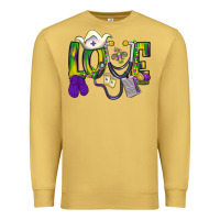 Antique Gold Mardi Gras Love Nurse Premium Sweatshirt - BundleAndBundleShop