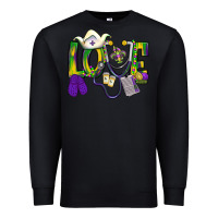 Black Mardi Gras Love Nurse Premium Sweatshirt - BundleAndBundleShop