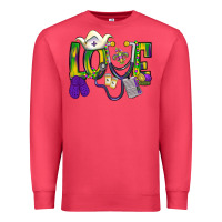 Cardinal Mardi Gras Love Nurse Premium Sweatshirt - BundleAndBundleShop