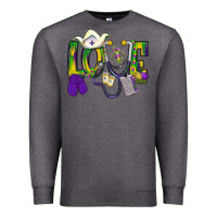 Charcoal Heather Mardi Gras Love Nurse Premium Sweatshirt - BundleAndBundleShop