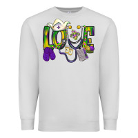 Dove Grey Mardi Gras Love Nurse Premium Sweatshirt - BundleAndBundleShop