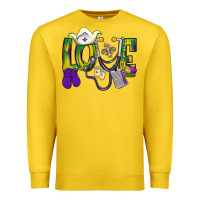 Lemon Mardi Gras Love Nurse Premium Sweatshirt - BundleAndBundleShop