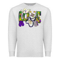 Oatmeal Heather Mardi Gras Love Nurse Premium Sweatshirt - BundleAndBundleShop