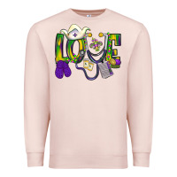 Pale Pink Mardi Gras Love Nurse Premium Sweatshirt - BundleAndBundleShop