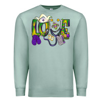 Seafoam Mardi Gras Love Nurse Premium Sweatshirt - BundleAndBundleShop