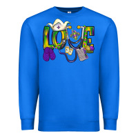 True Royal Mardi Gras Love Nurse Premium Sweatshirt - BundleAndBundleShop