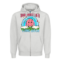 Dove Grey your anxıett is a lying bitch malia Zipper Hoodie - MaliasSmallBusiness