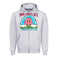 Heather Grey your anxıett is a lying bitch malia Zipper Hoodie - MaliasSmallBusiness