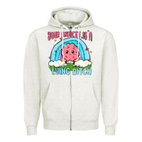 Oatmeal Heather your anxıett is a lying bitch malia Zipper Hoodie - MaliasSmallBusiness