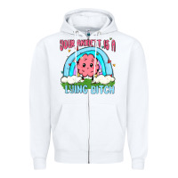 White your anxıett is a lying bitch malia Zipper Hoodie - MaliasSmallBusiness