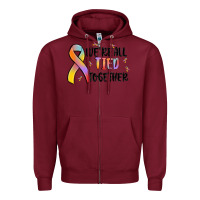 Burgundy we are all tied together Zipper Hoodie - MaliasSmallBusiness