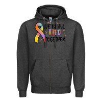 Charcoal Heather we are all tied together Zipper Hoodie - MaliasSmallBusiness