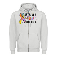 Dove Grey we are all tied together Zipper Hoodie - MaliasSmallBusiness