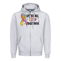 Heather Grey we are all tied together Zipper Hoodie - MaliasSmallBusiness
