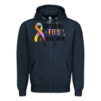 Navy we are all tied together Zipper Hoodie - MaliasSmallBusiness