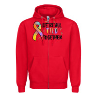 Red we are all tied together Zipper Hoodie - MaliasSmallBusiness