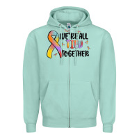 Seafoam we are all tied together Zipper Hoodie - MaliasSmallBusiness