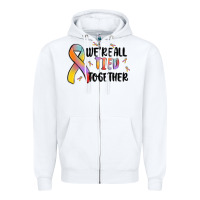 White we are all tied together Zipper Hoodie - MaliasSmallBusiness