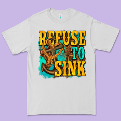 Refuse To Sink Western Premium Tee Designed By Texasbilliewilder