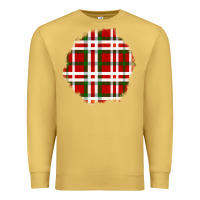 Antique Gold Christmas Tartan Patch Premium Sweatshirt - BundleAndBundleShop