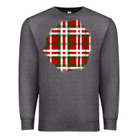 Charcoal Heather Christmas Tartan Patch Premium Sweatshirt - BundleAndBundleShop