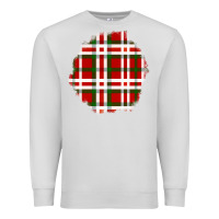 Dove Grey Christmas Tartan Patch Premium Sweatshirt - BundleAndBundleShop