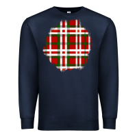Navy Christmas Tartan Patch Premium Sweatshirt - BundleAndBundleShop
