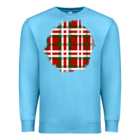 Ocean Blue Christmas Tartan Patch Premium Sweatshirt - BundleAndBundleShop