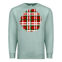 Seafoam Christmas Tartan Patch Premium Sweatshirt - BundleAndBundleShop