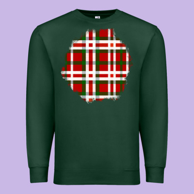 Christmas Tartan Patch Premium Sweatshirt Designed By Bundleandbundleshop