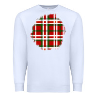 White Christmas Tartan Patch Premium Sweatshirt - BundleAndBundleShop