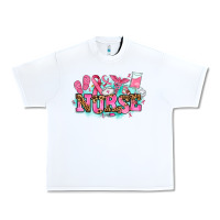 White breast cancer nurse Urban Heavy Tee - AdoDesignShop