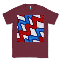 Burgundy Glitter 4th Of July Seamless Pattern Classic Tee - BundleAndBundleShop