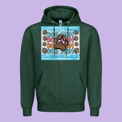 Dog Mom Zipper Hoodie Designed By Maliassmallbusiness