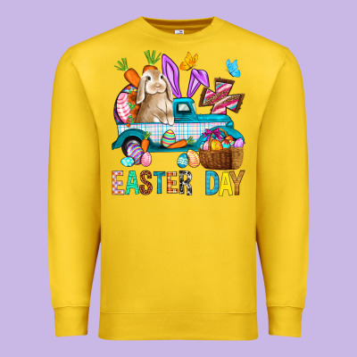 Easter Day With Truck Premium Sweatshirt Designed By Bundleandbundleshop