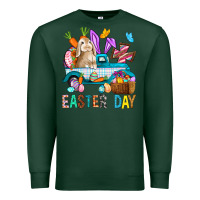 Sports Green Easter Day With Truck Premium Sweatshirt - BundleAndBundleShop