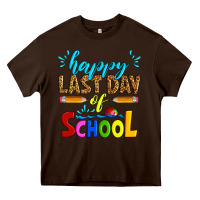 Chocolate Brown happy last day of school Heavy Core Tee - Artiststas