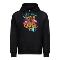 Black Holy cow i am cute baby cow Urban Hoodie - HowdyJamesFarm