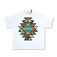White cowhide leopard gemstone aztec Urban Heavy Tee - JahusDesignShop