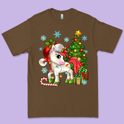 Christmas Unicorn Premium Tee Designed By Zillion Design Studio