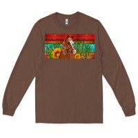 Chestnut aztec horse cactus and sunflowers license plate template Long Sleeve Tee - Artiststas