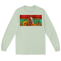 Matcha aztec horse cactus and sunflowers license plate template Long Sleeve Tee - Artiststas
