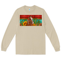 Mushroom aztec horse cactus and sunflowers license plate template Long Sleeve Tee - Artiststas
