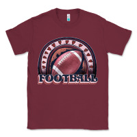 Burgundy football rainbow Classic Tee - JahusDesignShop